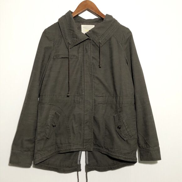 Anthropologie Hei Hei Field Jacket Womens Medium Brown Lace Military Utility - Picture 3 of 16